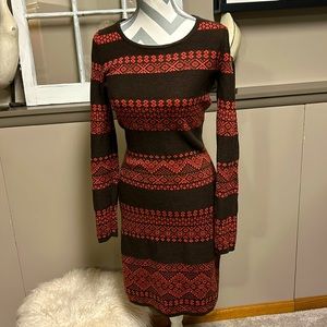 KRIMSON KLOVER Wool Dress, Orange/Brown, Small